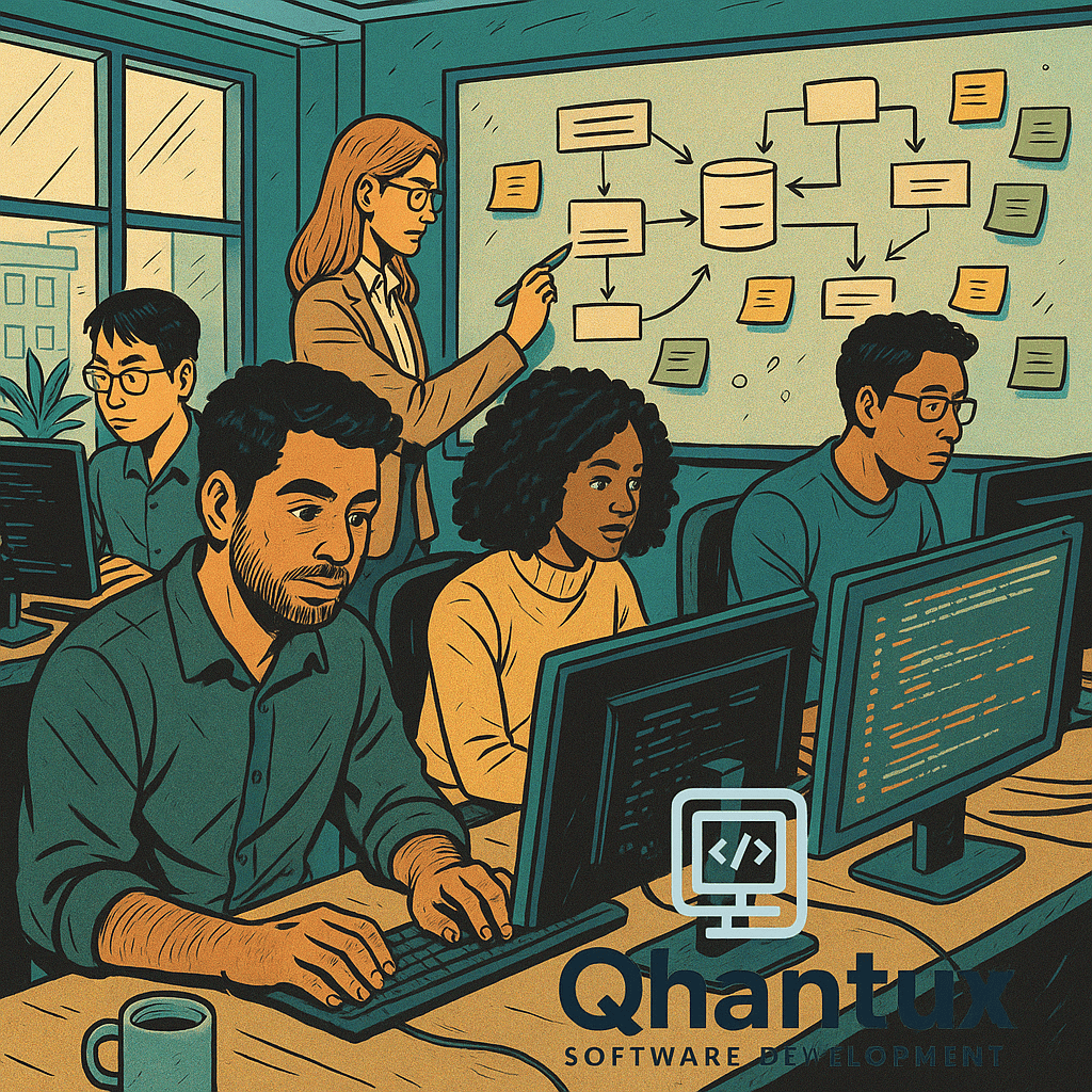 Equipo de Profesionales de Qhantux trabajando por tus problemas en tu empresa.